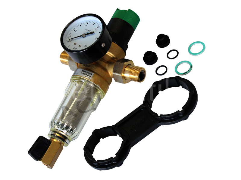 Vodní filtr s vestavěným redukčním ventilem Honeywell FK06-3/4AA