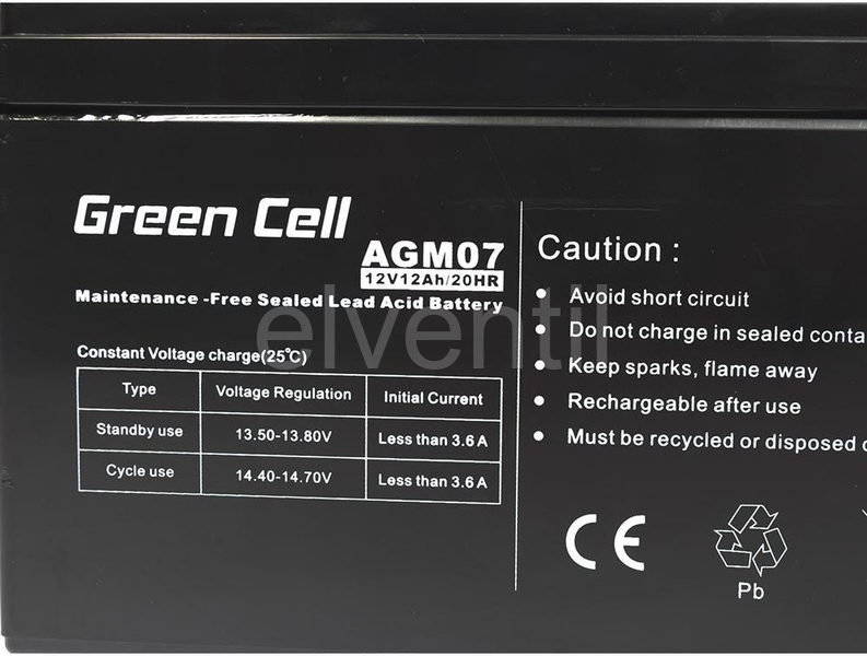 Green Cell Baterie 12Ah 12V AGM VRLA