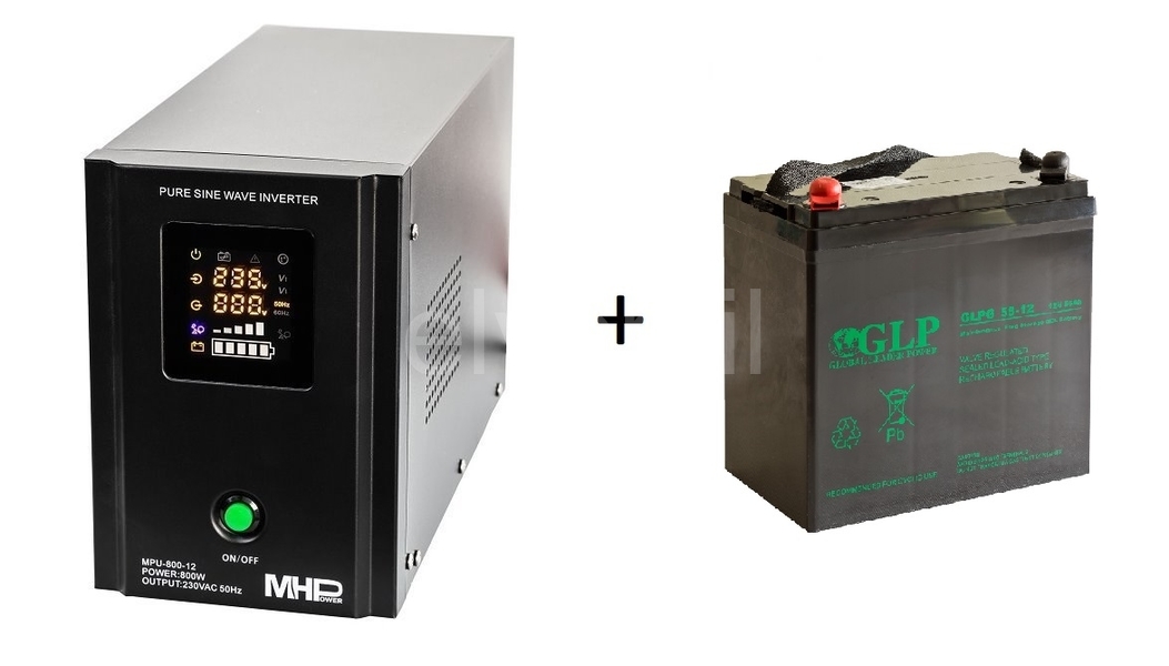 Záložní zdroj MHPower 800W s gelovou baterií GLPG 55Ah dlouhá životnost