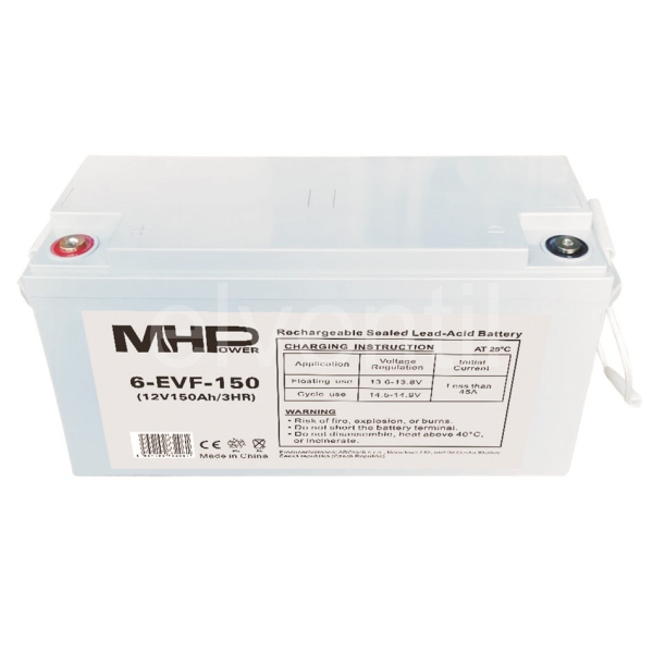 Trakční gelová baterie 12V/150Ah, Terminál T2 - M8, Deep Cycle