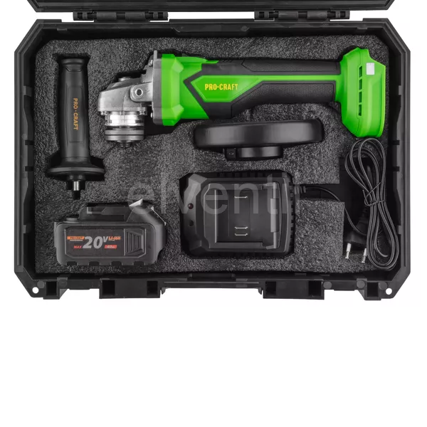 Sada aku úhlová bruska Procraft PGA22 + kotouče, baterie