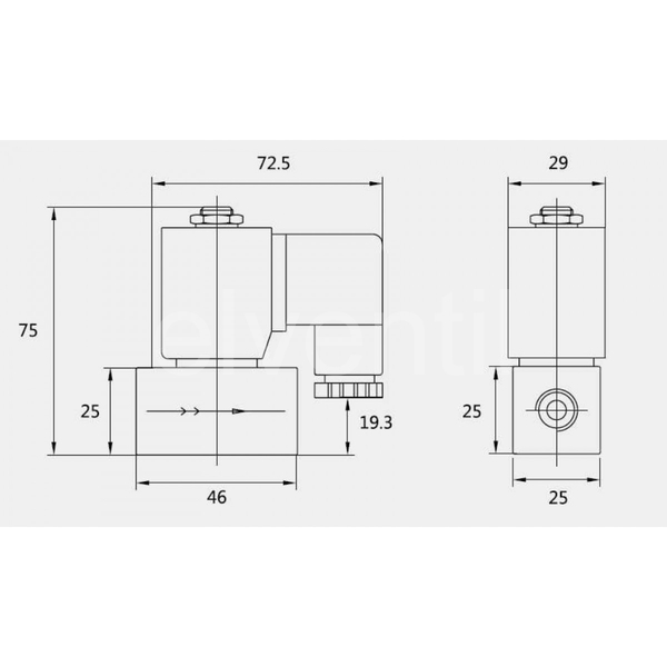 Elektromagnetický ventil HP G1/2 NC 0,1 - 16bar