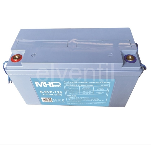 Trakční gelová baterie 12V/120Ah, Terminál T2 - M8, Deep Cycle