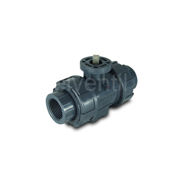 Dvoucestný kulový kohout 1 1/2" plastový, deska ISO5211