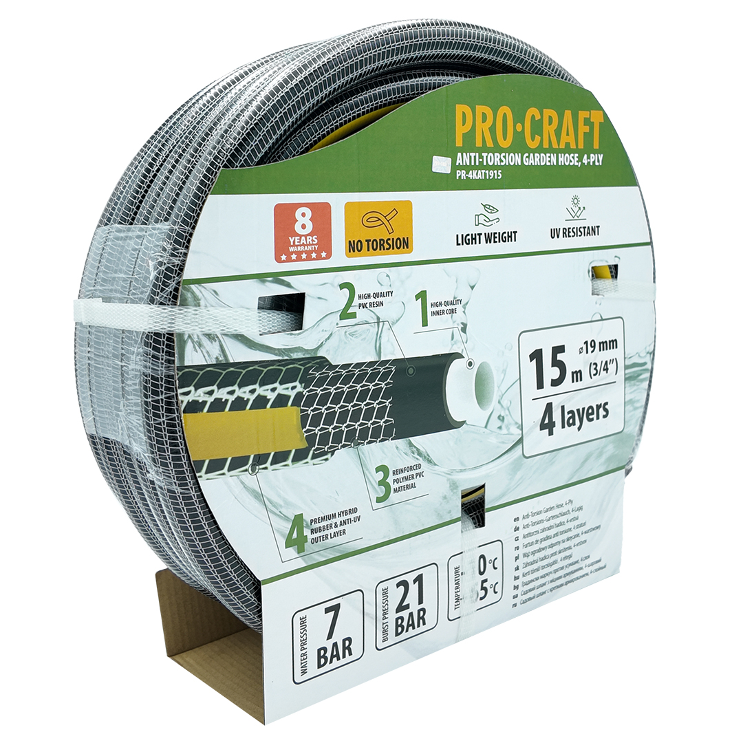 Zahradní hadice 4vrstvá 3/4" 15m PROCRAFT PR-4GH1915