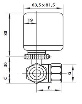 LUFBERG ZV3A-15-5 1/2" třícestný zónový ventil rozměry