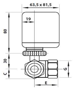 Zónový ventil LUFBERG ZV3A-20-8 3/4" s pohonem 24V AC rozměry